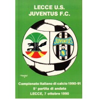 CARTOLINA SPORT LECCE U.S. - JUVENTUS F.C. CAMPIONATO DI CALCIO 1990-91  C6-344