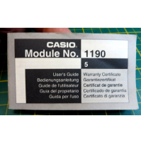 CASIO MODULE No. 1190 - User's Guide  - ISTRUZIONI -