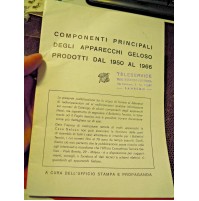 COMPONENTI PRINCIPALI DEGLI APPARECCHI GELOSO PRODOTTI DAL 1950 AL 1966
