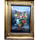 COPPIA QUADRI QUADRETTI CON NATURE MORTE VASO DI FIORI - DIPINTI AD OLIO -