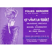 DEPLIANT PUBBLICITARIO - FOLIES BERGERE - PARIS 1970ca