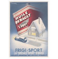 DEPLIANT PUBLICITE PUBBLICITARIO HUILE RANAULT FRIGI SPORT OLIO AUTOMOBILE  2-99