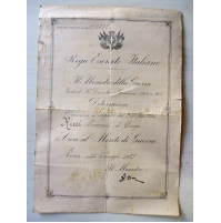 DIPLOMA CROCE AL MERITO DI GUERRA - SERGENTE REGIO ESERCITO 233° FANTERIA - 1923