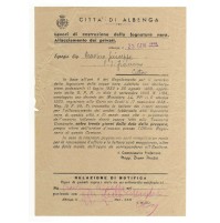 DOC. CITTA' DI ALBENGA LAVORI DI COSTRUZIONE DELLA FOGNATURA NERA 1944 5-33BIS