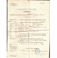 DOCUMENTO MILITARE 15° REGGIMENTO FANTERIA 