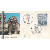 FDC ITALIA PRIMO GIORNO DI EMISSIONE 1989 BASILICA DI SAN NICOLA BARI  7-72