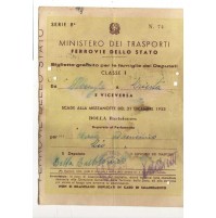 FERROVIE BIGLIETTO GRATUITO PER LE FAMIGLIE DEI DEPUTATI 1953 ALBENGA 13-36