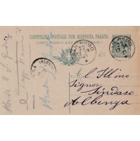 FIERA DI ALBENGA DEL 1909 DA SAN REMO PER IL SINDACO DI ALBENGA 5 CENT. C3-57