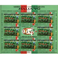 FOGLIETTO SIERRA LEONE COMMEMORATES - ITALIA '90 WORLD CUP - CAMEROONS