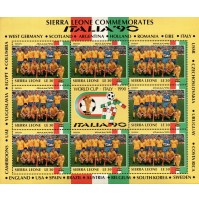 FOGLIETTO STAMPS SIERRA LEONE COMMEMORATES - ITALIA '90 WORLD CUP SWEDEN SVEZIA