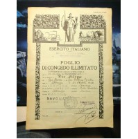 FOGLIO DI CONGEDO ILLIMITATO - ESERCITO ITALIANO DISTRETTO DI SAVONA 1951