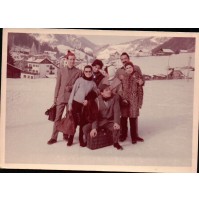 FOTO ANNI '60 - FAMIGLIA IN MONTAGNA SULLA NEVE - 