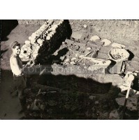 FOTO DEL 1955 - SCAVI ARCHEOLOGICI AD ALBENGA PONTELUNGO CHIESA S. VITTORE