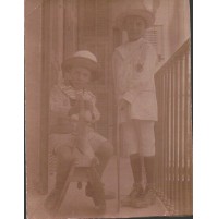 FOTO DI BAMBINI SU BALCONE TERRAZZO - ANNI '30