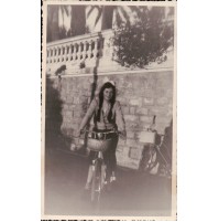  FOTOGRAFIA ANNI 40 - RAGAZZA IN BICICLETTA A SANREMO