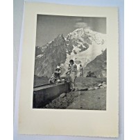 FOTOGRAFIA ANNI '60 - GRUPPO DI FAMIGLIA IN MONTAGNA IN VAL D'AOSTA 