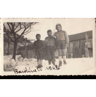 FOTOGRAFIA DEL 1944 - BAMBINI CON LA NEVE A BARDINETO / SAVONA