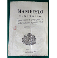 GENOVA 1826 - MANIFESTO SENATORIO ACCORDO ARRESTO E CONSEGNA DEI DISERTORI -