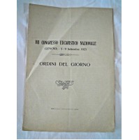 GENOVA 1923 - VII CONGRESSO EUCARISTICO NAZIONALE - ORDINI DEL GIORNO - 