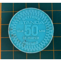 GETTONE IN PLASTICA ANNI '70 - STANDA - VALE 50 LIRE IN MERCE / PREMIO /