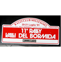 GROSSO ADESIVO - 11° RALLY VALLI DEL BORMIDA - 1991 COMMISSARIO - 46 X 21 Cm