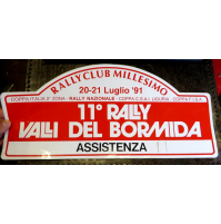 GROSSO ADESIVO - 11° RALLY VALLI DEL BORMIDA - ASSISTENZA - 1991 - MILLESIMO