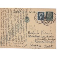 INTERO POSTALE 15 + 15 CENT. 1943 DA MAGHERNO PAVIA PER TRADATE VARESE  C3-67