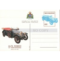 INTERO POSTALE SAN MARINO LIRE 400 - ALFA ROMEO 24 HP 1910 -  C9-1229