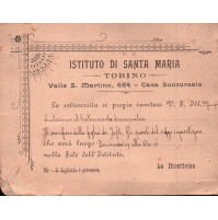 ISTITUTO DI SANTA MARIA DI TORINO - INVITO AL DRAMMA TEATRALE PRESSO L'ISTITUTO