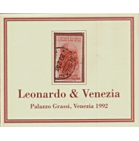 LEONARDO & VENEZIA PALAZZO GRASSI 1992 / FRANCOBOLLO COMMEMORATIVO BOLAFFI -