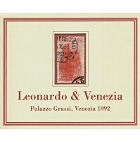 LEONARDO & VENEZIA PALAZZO GRASSI 1992 - FRANCOBOLLO COMMEMORATIVO BOLAFFI