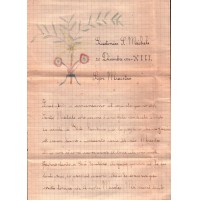 LETTERA DA ALUNNO DI GIUSTENICE SAN MICHELE AL MAESTRO SCRITTA NEL 1934 