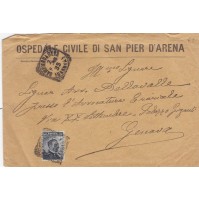 LETTERA IN BUSTA OSPEDALE CIVILE DI SAN PIER D'ARENA GENOVA 1908 