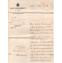 LETTERA PER IL SINDACO DI BOSCOMARE - SUBECONOMATO VENTIMIGLIA 1884 