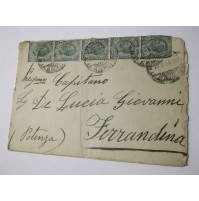 LETTERA X CAP. FERRANDINA POTENZA STRISCIA VERTICALE DA  5 CENTESIMI 1920 C4-764