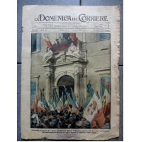 La Domenica del Corriere 1918 WW1 - QUIRINALE RE VITTORIO EMANUELE / LISSA