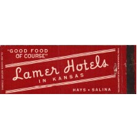 MATCH COVER - MATCHES - FIAMMIFERI MINERVA - LAMER HOTELS IN KANSAS - C10-1