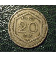 MONETA DEL REGNO D'ITALIA 20 CENT. ESAGONO DEL 1918  - (M-5-20)