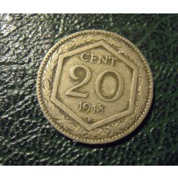 MONETA DEL REGNO D'ITALIA 20 CENT. ESAGONO DEL 1918  - (M-5-7)