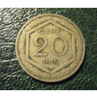 MONETA DEL REGNO D'ITALIA 20 CENT. ESAGONO DEL 1919  - (M-5-14)