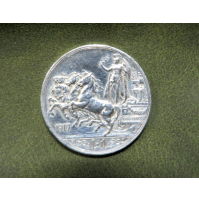 Moneta 1914 Italia Regno Lire 2 Roma Argento Quadriga Briosa