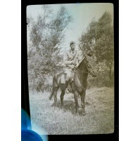 NEGATIVA FOTOGRAFICA 1940ca / CAVALLO E  MILITARE REGIO ESERCITO - 