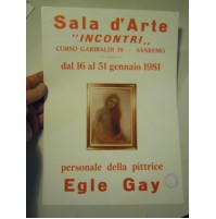 POSTER MANIFESTO - PERSONALE DELLA PITTRICE EGLE GAY - SANREMO 1981 