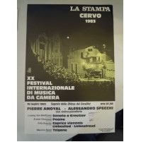 POSTER MANIFESTO - XX FESTIVAL MUSICA DA CAMERA 1983 CERVO - IMPERIA (MAN)