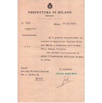 PREFETTURA MILANO 1923 - AUTOGRAFO GENERALE PREFETTO S. Nasalli Rocca 19-147