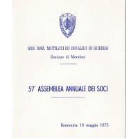 PROGRAMMA ASS. NAZ. INVALIDI DI GUERRA SEZIONE DI MONDOVI' 1975 ASSEMBLEA 13-220