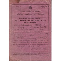 REGIO ESERCITO ITALIANO DISTRETTO MILITARE DI SAVONA CONGEDO 1916  C9-223
