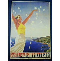 RIPRODUZIONE MANIFESTO - POSTER DI = SANTA MARGHERITA LIGURE 