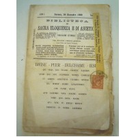 SAVONA 1889 - BIBLIOTECA DI SACRA ELOQUENZA E DI ASCETICA - SPEDITA ABBONAMENTO