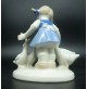 SCULTURA IN CERAMICA STATUINA - BAMBINA E OCHE OCHETTE PAPERELLE ANATRE - 